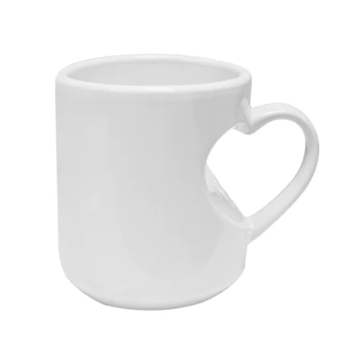 taza de agarradera de corazón 11oz