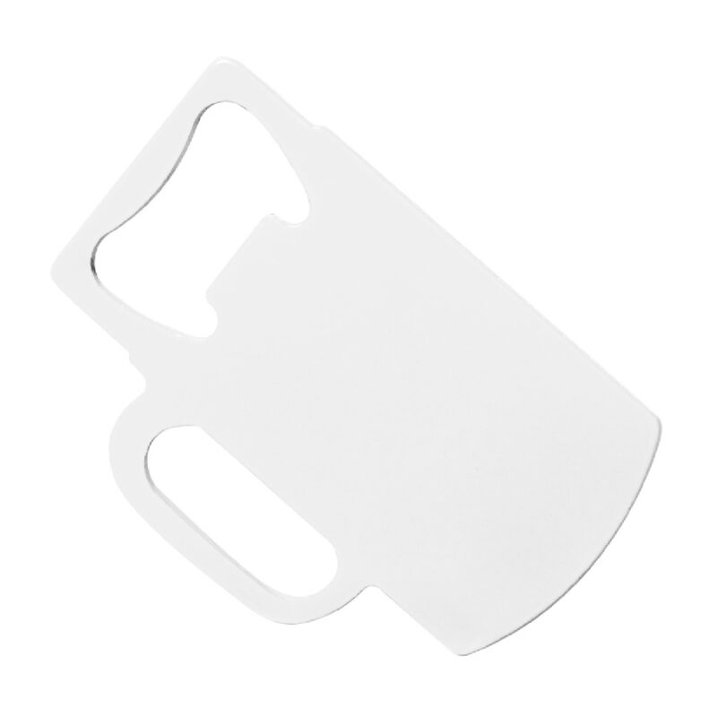 abridor de botellas con forma de jarra blanca acero inoxidable