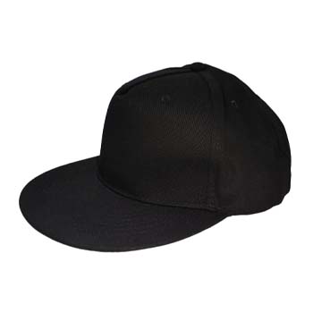gorra de algodón full color negra con visera plana