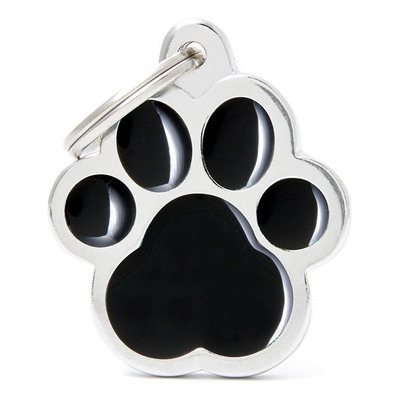 placa para mascota con forma de huella