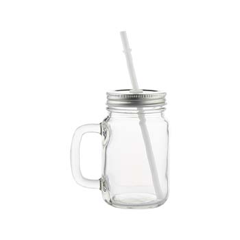 mason jar transparente 12oz con tapa y pajilla
