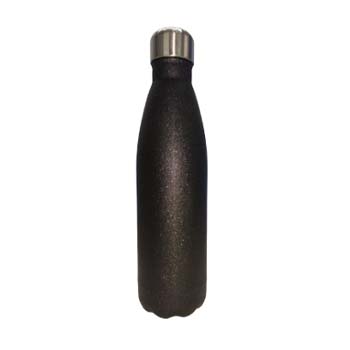 botella negra escarchada tipo boliche de acero inoxidable 500ml
