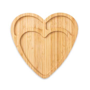 plato con forma de corazon de bambú˙ para bebÈ