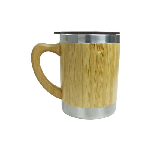 taza de café con cubierta de bambú 300ml (grabado láser)