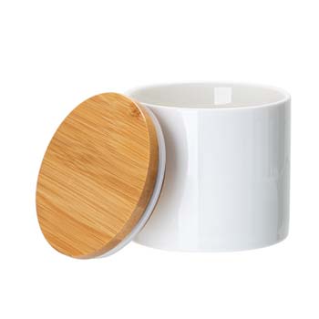 frasco de cerámica 16oz con tapa de bambú
