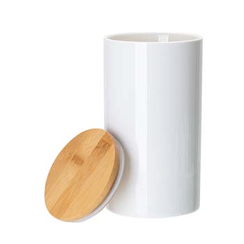 frasco de cerámica 30oz con tapa de bambú