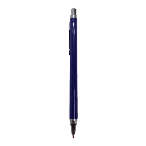 bolígrafo metálico delgado azul (tinta negra)