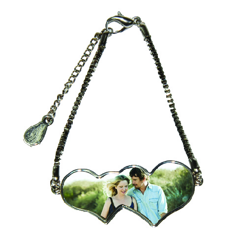 pulsera doble corazón